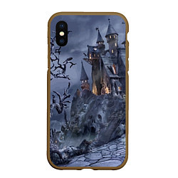 Чехол iPhone XS Max матовый Старый заброшенный замок - Halloween, цвет: 3D-коричневый