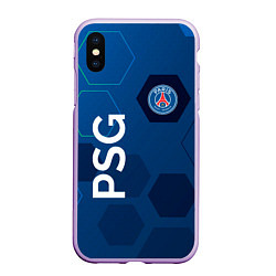 Чехол iPhone XS Max матовый PSG абстракция, цвет: 3D-сиреневый