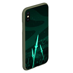Чехол iPhone XS Max матовый Истребление всего зла - Сяо - Геншин, цвет: 3D-темно-зеленый — фото 2