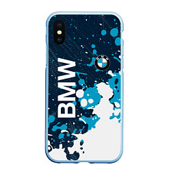 Чехол iPhone XS Max матовый Bmw Краска, цвет: 3D-голубой