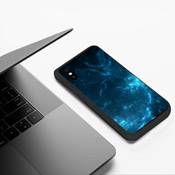 Чехол iPhone XS Max матовый Blue stars, цвет: 3D-черный — фото 2