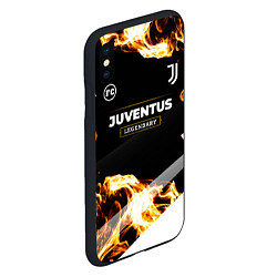 Чехол iPhone XS Max матовый Juventus legendary sport fire, цвет: 3D-черный — фото 2