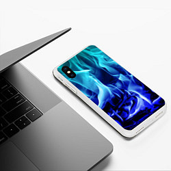 Чехол iPhone XS Max матовый Огненный неоновый градиент, цвет: 3D-белый — фото 2