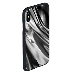 Чехол iPhone XS Max матовый Объёмный сатин - текстура, цвет: 3D-черный — фото 2