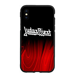 Чехол iPhone XS Max матовый Judas Priest red plasma, цвет: 3D-черный