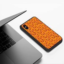 Чехол iPhone XS Max матовый Halloween Pumpkin Pattern, цвет: 3D-черный — фото 2
