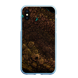 Чехол iPhone XS Max матовый Абстрактный песок из золота, цвет: 3D-голубой