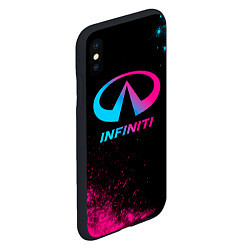 Чехол iPhone XS Max матовый Infiniti - neon gradient, цвет: 3D-черный — фото 2