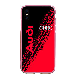 Чехол iPhone XS Max матовый Audi, цвет: 3D-розовый