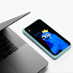 Чехол iPhone XS Max матовый Blue - Rainbow Friends, цвет: 3D-мятный — фото 2