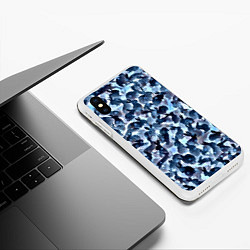 Чехол iPhone XS Max матовый Новогдние кролики, цвет: 3D-белый — фото 2