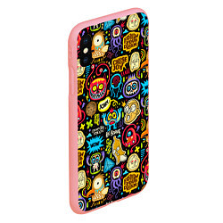 Чехол iPhone XS Max матовый Паттерн с монстриками, цвет: 3D-баблгам — фото 2