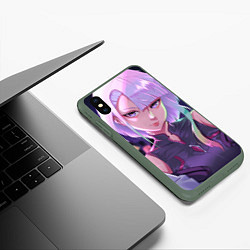 Чехол iPhone XS Max матовый Beautiful Lucy, цвет: 3D-темно-зеленый — фото 2