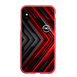 Чехол iPhone XS Max матовый Опель строгий стиль, цвет: 3D-красный
