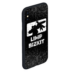 Чехол iPhone XS Max матовый Limp Bizkit с потертостями на темном фоне, цвет: 3D-черный — фото 2