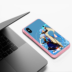 Чехол iPhone XS Max матовый Камисато Аяка и Аято, цвет: 3D-баблгам — фото 2