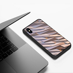 Чехол iPhone XS Max матовый Металлическая брoня, цвет: 3D-черный — фото 2