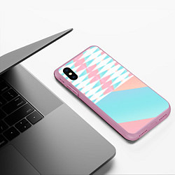 Чехол iPhone XS Max матовый Узор, цвет: 3D-розовый — фото 2