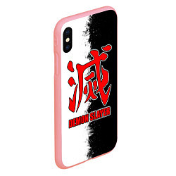 Чехол iPhone XS Max матовый Demon Slayer - красный логотип истребителя, цвет: 3D-баблгам — фото 2