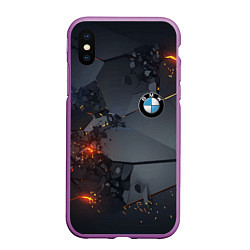 Чехол iPhone XS Max матовый BMW explosion, цвет: 3D-фиолетовый