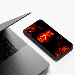 Чехол iPhone XS Max матовый Fire love, цвет: 3D-черный — фото 2