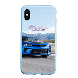 Чехол iPhone XS Max матовый Chevrolet Camaro ZL 1 - Motorsport, цвет: 3D-голубой