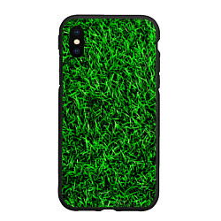 Чехол iPhone XS Max матовый Трава, цвет: 3D-черный