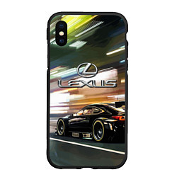 Чехол iPhone XS Max матовый Lexus - скорость режим, цвет: 3D-черный