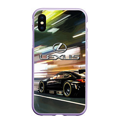 Чехол iPhone XS Max матовый Lexus - скорость режим, цвет: 3D-светло-сиреневый