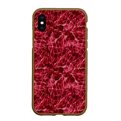 Чехол iPhone XS Max матовый Красный лёд - текстура, цвет: 3D-коричневый