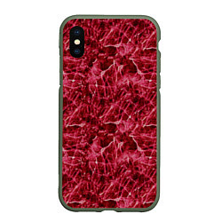 Чехол iPhone XS Max матовый Красный лёд - текстура, цвет: 3D-темно-зеленый