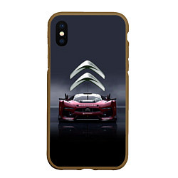 Чехол iPhone XS Max матовый Citroen - Racing team - Motorsport, цвет: 3D-коричневый