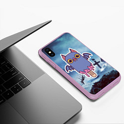 Чехол iPhone XS Max матовый Летучая мышь - мороженое, цвет: 3D-сиреневый — фото 2