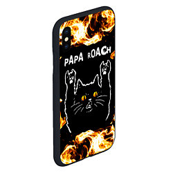 Чехол iPhone XS Max матовый Papa Roach рок кот и огонь, цвет: 3D-черный — фото 2