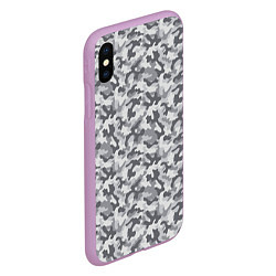 Чехол iPhone XS Max матовый Камуфляж М-21 серый, цвет: 3D-сиреневый — фото 2