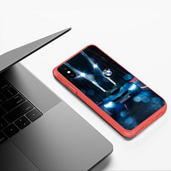 Чехол iPhone XS Max матовый Бэха на ночной дороге попала под ливень, цвет: 3D-красный — фото 2