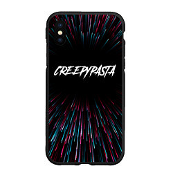 Чехол iPhone XS Max матовый CreepyPasta infinity, цвет: 3D-черный