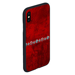 Чехол iPhone XS Max матовый Красный градиент, цвет: 3D-черный — фото 2