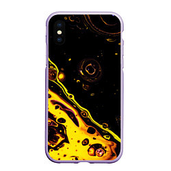 Чехол iPhone XS Max матовый Золотая вода, цвет: 3D-светло-сиреневый