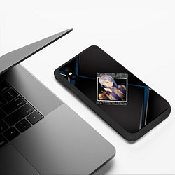 Чехол iPhone XS Max матовый Аято Камисато в ромбе, цвет: 3D-черный — фото 2