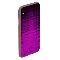 Чехол iPhone XS Max матовый Абстрактный мозаичный черно - пурпурный узор, цвет: 3D-коричневый — фото 2