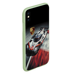 Чехол iPhone XS Max матовый Porsche - racing team - motorsport, цвет: 3D-салатовый — фото 2