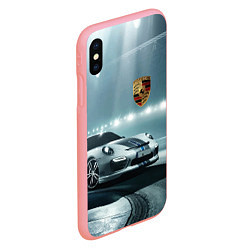 Чехол iPhone XS Max матовый Porsche - racing route - motorsport, цвет: 3D-баблгам — фото 2