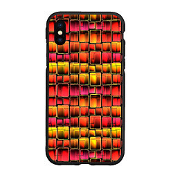 Чехол iPhone XS Max матовый Неоновый геометрический узор, цвет: 3D-черный