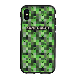 Чехол iPhone XS Max матовый Minecraft - пиксельные лица, цвет: 3D-черный