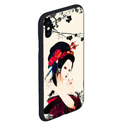 Чехол iPhone XS Max матовый Японская девушка, цвет: 3D-черный — фото 2