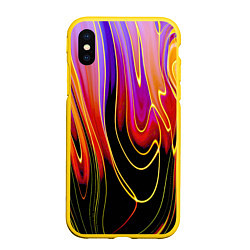 Чехол iPhone XS Max матовый Абстракция сияние, цвет: 3D-желтый