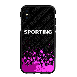 Чехол iPhone XS Max матовый Sporting pro football: символ сверху, цвет: 3D-черный