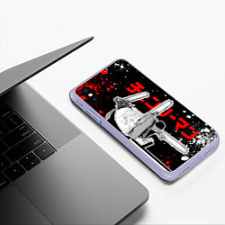 Чехол iPhone XS Max матовый Человек бензопила - Манга, цвет: 3D-светло-сиреневый — фото 2
