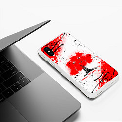 Чехол iPhone XS Max матовый Цветущая сакура, цвет: 3D-белый — фото 2